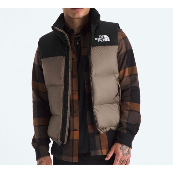 NWOT The North Face 1996 Retro Nuptse Black & Gray Down Puffer Women's Vest XL - Picture 1 of 12